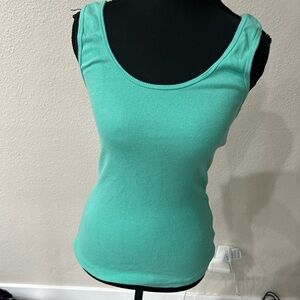 bebe Aqua Ribbed Tank Top